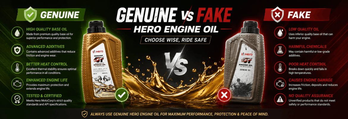 Genuine vs Fake Hero Engine Oil